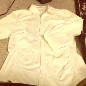 Express design studio white long sleeve button up